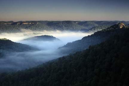 Courthouse Rock in Fog