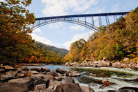 Looking up at New River Bridge